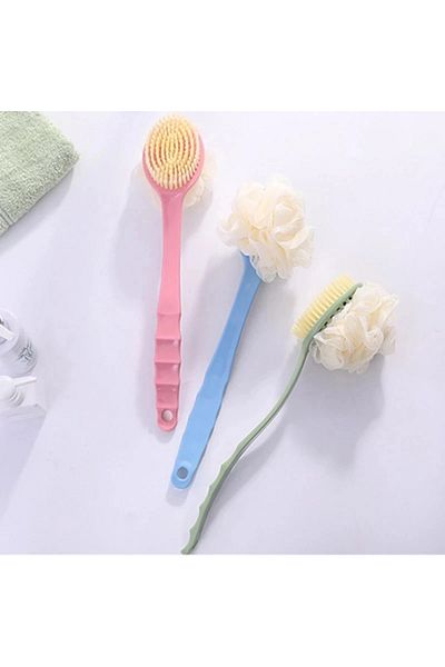 BEYZANA 1 in 1 Bath Back Scrub and Sponge Set of 2