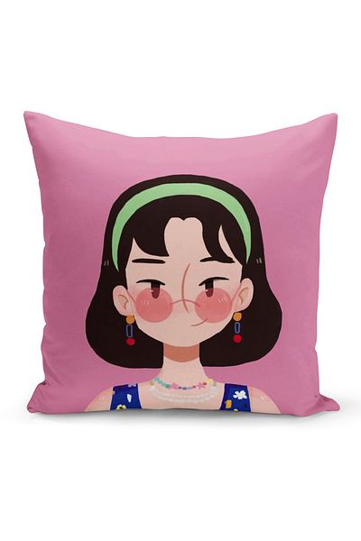Bertille Home Husă de pernă cu imprimare digitală cu două fețe din seria Retro (husă de pernă retro)