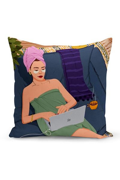 Bertille Home Husă de pernă cu imprimare digitală pe două fețe din seria Bohemian (husă de pernă boemă)