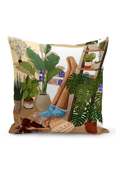 Bertille Home Husă de pernă cu imprimare digitală pe două fețe din seria Bohemian (husă de pernă boemă)