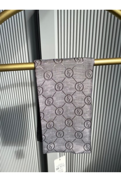 FRESCO SCARFS حجاب حجاب مونوغرام وشاح جاكار لامع * أنثراسايت