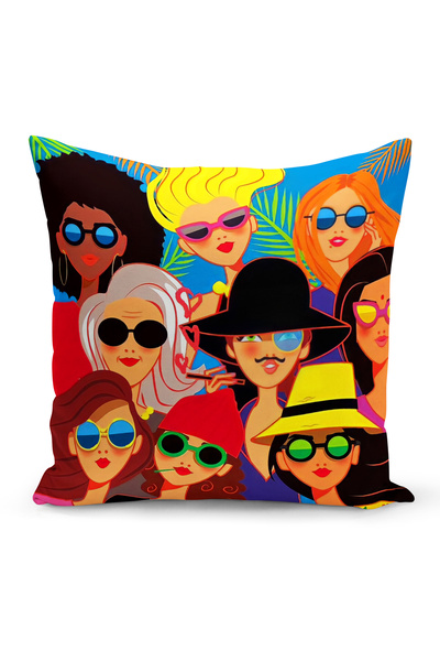 Bertille Home Κάλυμμα μαξιλαριού ριχτάρι διπλής όψης σειράς ρετρό (κάλυμμα μα...