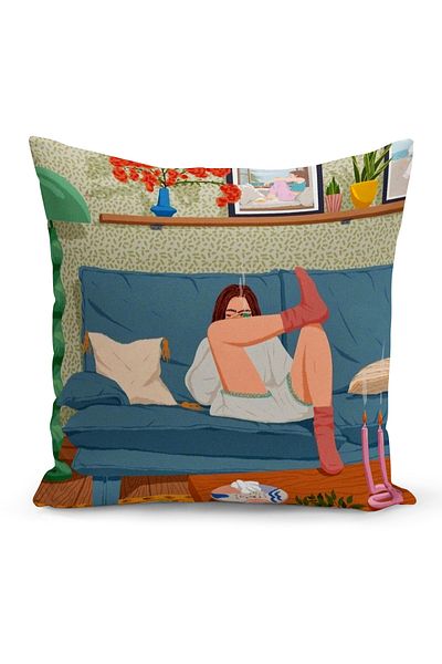Bertille Home Husă de pernă cu imprimare digitală pe două fețe din seria Bohemian (husă de pernă boemă)