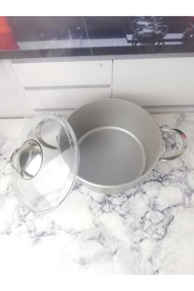 TARIK HOME Gray 20 Cm Ultra Crush Thick Granite Pot