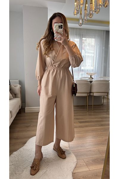 Narferita Archard Beige Comfortable Jumpsuit