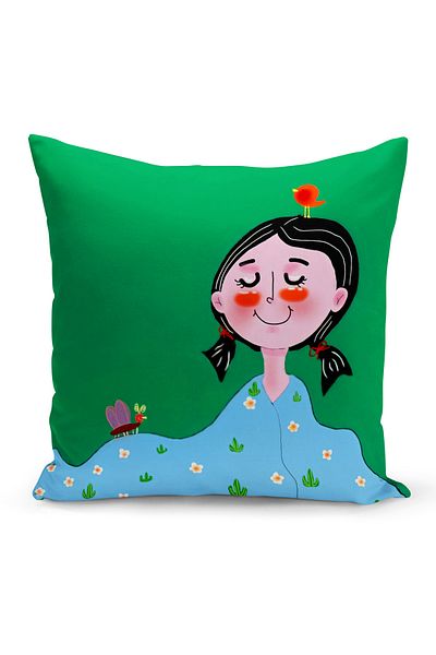 Bertille Home Husă de pernă cu imprimare digitală cu două fețe din seria Retro (husă de pernă retro)