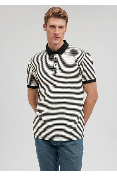 Mavi Μπλε μπλουζάκι πόλο με ρίγες Slim Fit / Slim Fit0611843-70055