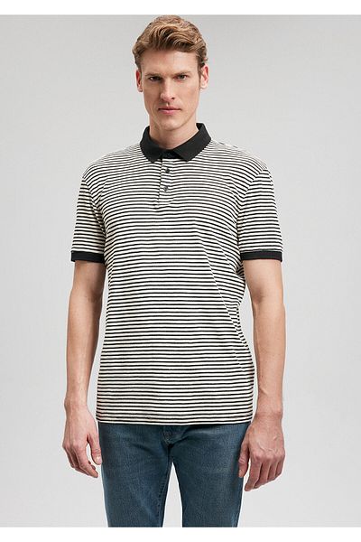 Mavi Μπλε μπλουζάκι πόλο με ρίγες Slim Fit / Slim Fit0611843-70055