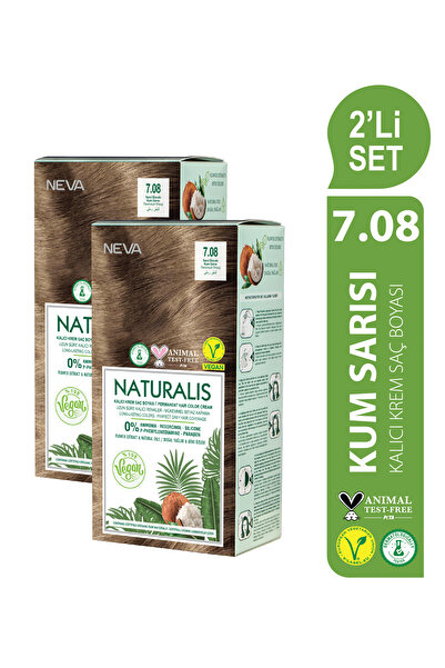 NEVA NATURALIS 2'Lİ SET 7.08 KUM SARISI Kalıcı Krem Saç Boyası Seti (VEGAN)