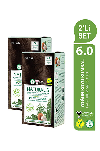 NEVA NATURALIS 2'Lİ SET 6.0 YOĞUN KOYU KUMRAL Kalıcı Krem Saç Boyası Seti (VE...