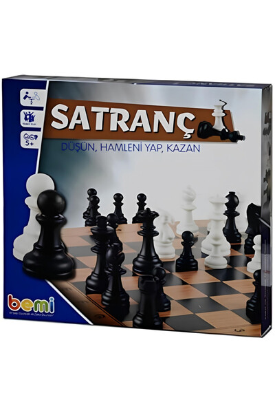 EDUMAT AHŞAP BÜYÜK BOY SATRANÇ MAVİ KUTULU BEMİ