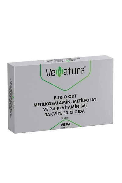 VeNatura B-Trio ODT - 30 Tablets Methylcobalamin, Methylfolate and P-5-P Food Supplement (E2'quality)