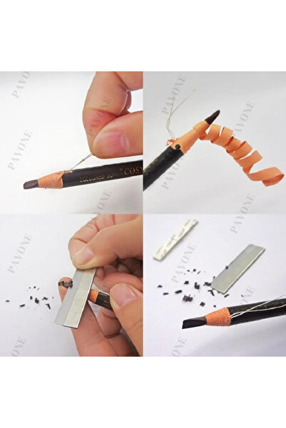 Pavone Ipli Kaş Tasarım Kalemi - Kalıcı Makyaj Işaretleme Kalemi - Microblading Kaş Kalemi - Siyah 1 Adet