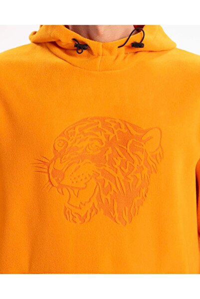 Hull City Laser Fleece Hoodie Erkek Amber Sweatshirt