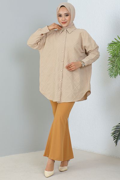 benguen 206 Spanish Leg Fabric Trousers Mustard