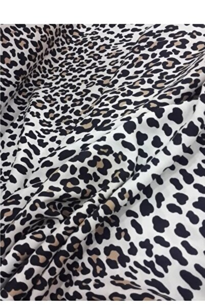 Evimmis Leopar Desenli Pamuklu Viskon Kumaş Elbiselik Eteklik Şalvarlık Çift En (150 Cm)