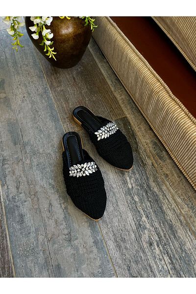 TRODONS Papuci de damă tricotati model Stoned Straw