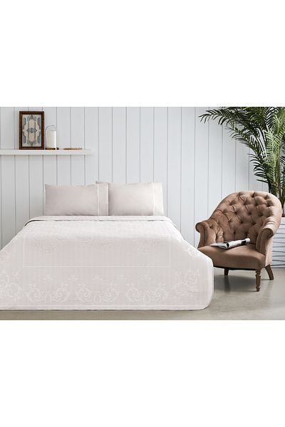 Taç Jacquard Pique Set Emily Cream Double