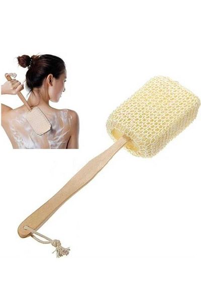 Dalian Home Long Handled Bath Sponge - Washcloth and Brush Set