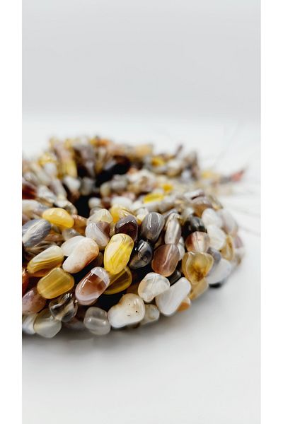 Yüksel Boncuk Amorphous Agate Stone Natural Stone String