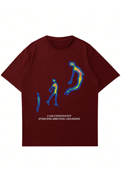 Ginevra Tricou oversize unisex cu imprimeu constant cu decolteu triplu