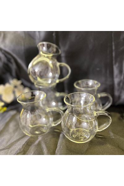 hinezahome 6-Piece Keyfi Ala Borosilicate Glass Tea Cup - 220ml