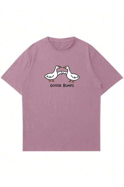 Ginevra Unisex guščije kože Štampano okrugla kragna Oversize kroj T-shirt