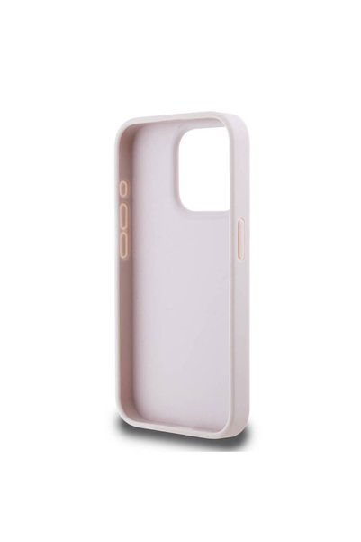 Guess iPhone 15 Pro Compatible Case Guess Licensed PU Leather Text and 4G Metal Logo Patterned Cover Pink