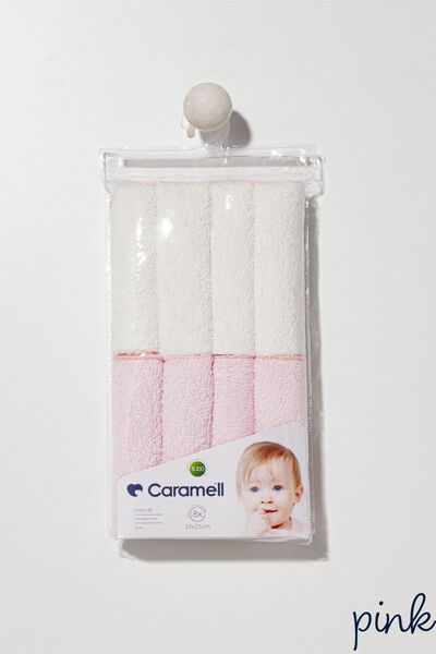 Caramell 8'li Çok Amaçlı %100 Doğal Pamuk Havlu Mendil Ter Bezi Ağız Mendili