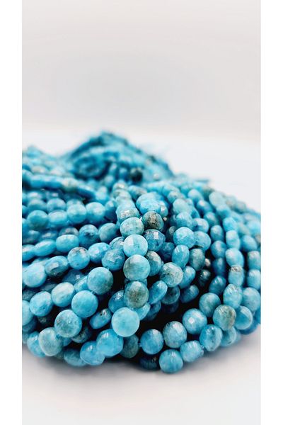 Yüksel Boncuk 6 mm Apatite Stone Lentil Facet Cut Natural Stone String