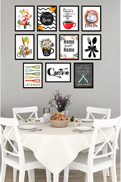 kutuTR Dekorize Mdf Tablo Seti 11 Parça 3 Mm - Mutfak Salon Oturma Yatak Odası Için Duvar Dekoru MFSET3