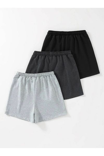 LEONE KOLEKSİYON Black-Grey-Smoked 3-Piece Shorts Comfortable Fit