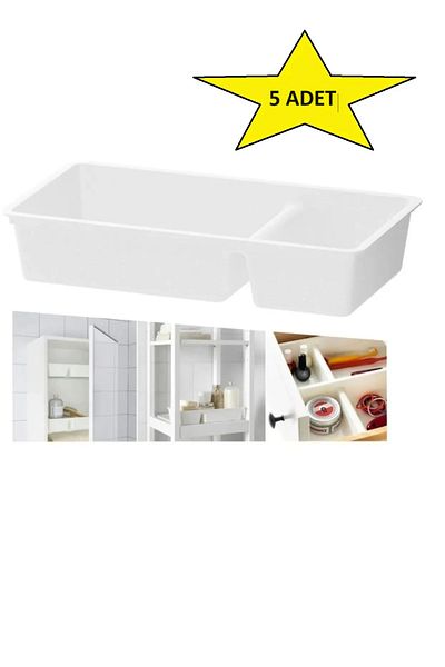 MAKGO Compartmented Drawer Organizer White 5 Pieces