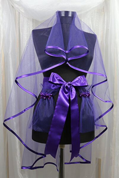 extrasepetim Lacivert Biyeli Gelin Duvak Kuşak Eldiven Tam Set Sade Şık Kına ...