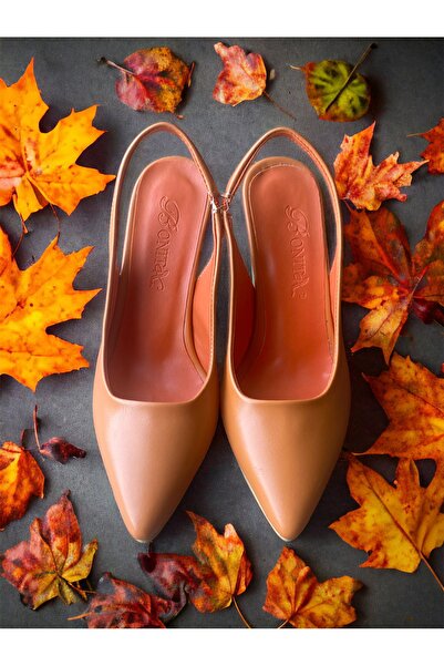 Pretty Girl Women's Orange Classic Open Back Heeled Stiletto Shoes (Heel 8cm)