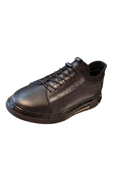 Voyager Pantofi din piele naturală pentru bărbați, fără șireturi, elastice, cu model de utilizare zilnică, detaliat