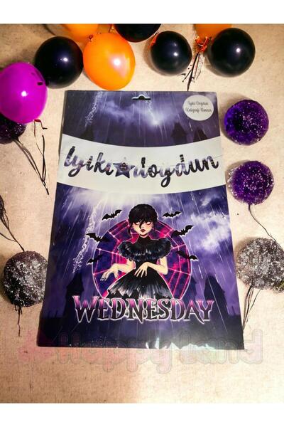 Happyland Wednesday Addams Decorative Calligraphy New Banner Happy Birthday L...
