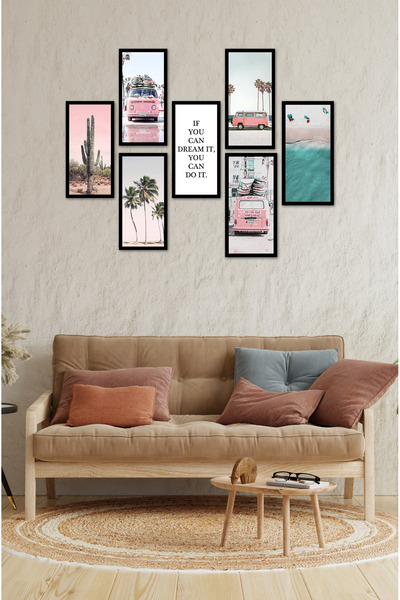 kutuTR Modern Style Mutfak Model Dekorize Mdf 7 Parça Çerçeve Görünümlü Tablo...