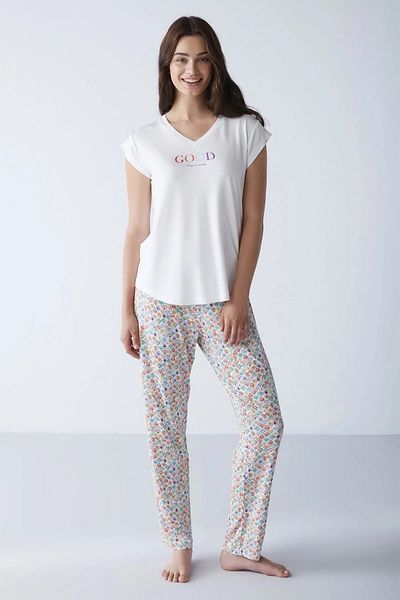 Penyemood Combed Cotton Mood Pajama Set Ecru 2326