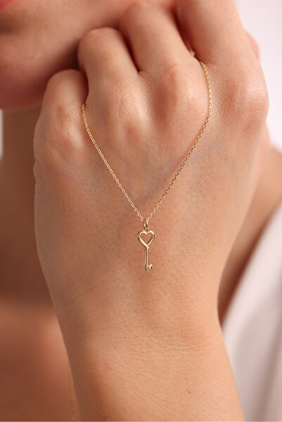 Gianfranco 14 Ayar Altın Kalp Anahtar Kolye