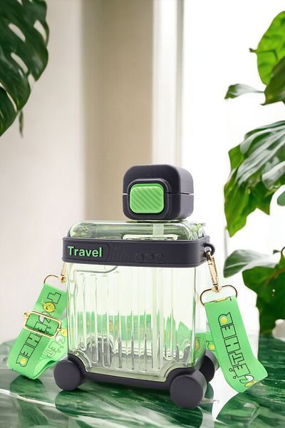 M&B WATER BOTTLE 650 ml Water Bottle with Colorful Suitcase Design - Neck Hanging School Children's Water Bottle
