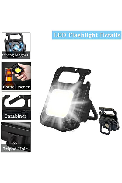 ŞüsCarOto Aksesuar 30 Ledli Mini El Feneri 4 Modlu Flash Anahtarlık Şarjlı Mı...