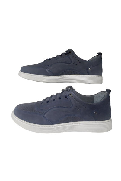 Golden Синій бета замша - Ортопедичні елегантні чоловічі туфлі gldn65-7