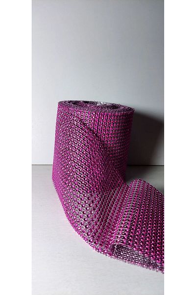 YENİ HEDİYELİK DÜNYAM 4.5m Fuchsia Plastic Wonderful Stone - 24 Row Stones and Stripe Beads