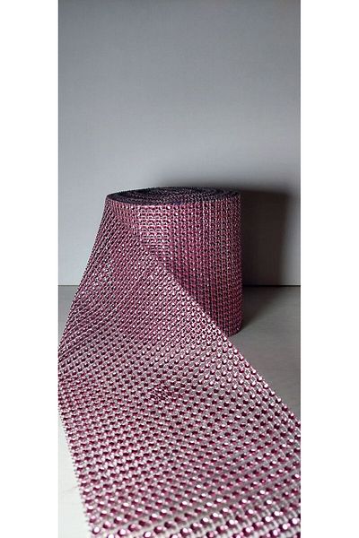 Aker Hediyelik 24 Τεμάχια Pink Stone Stras - Κορδέλα και Χάντρες Πλαστικές, Μήκος 6m