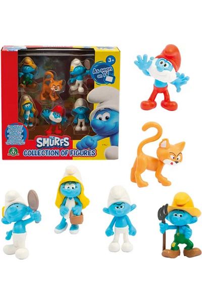 Tower Toys مجموعة شخصيات السنافر المكونة من 6 قطع مقاس 5'5 سم