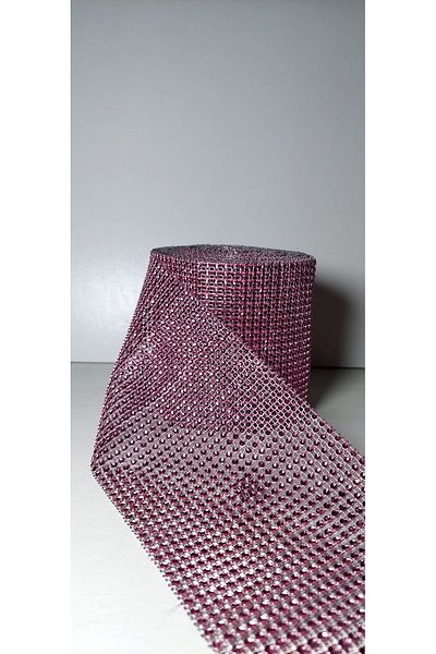 Aker Hediyelik 24 Τεμάχια Pink Stone Stras - Κορδέλα και Χάντρες Πλαστικές, Μήκος 6m