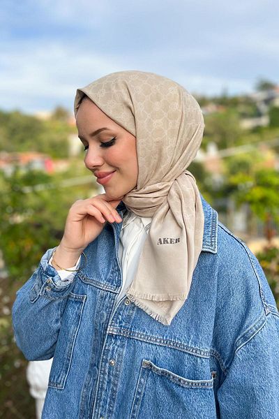 Aker Şal cu monogramă eleganţă - 1090100 -933 - Bej