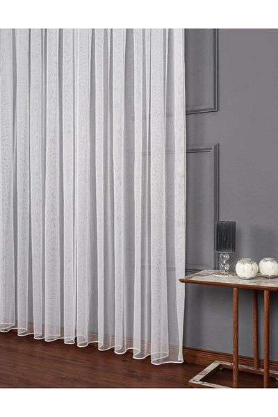 yağmur zebra Grek Modern Tulle Curtain - Minimalist Design, Skirt with Lead, 1/2 Pleat (Quarter Pleat)