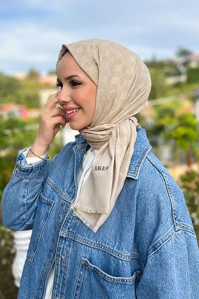 Aker Şal cu monogramă eleganţă - 1090100 -933 - Bej